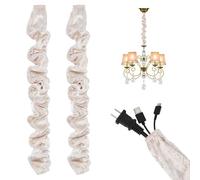 BENECREAT 2 piezas candelabro cubierta de cadena 1 m cubierta de cable de tela terciopelo funda de cadena para cable eléctrico cadenas de lámpara araña gestión de cables (lino)