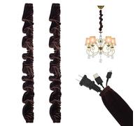 BENECREAT 2 piezas cubierta de cadena de araña 1 m cubierta de cable de tela de terciopelo funda de cadena para cable eléctrico cadenas de lámpara araña gestión de cables (negro)