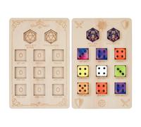 BENECREAT 2 Rastreador de Ranuras de Hechizos de D&D de Styles, Grabado Láser, Bandeja de Dados de Madera para Coleccionistas de Dungeons and Dragons, Accesorio de Regalo DND de 150x100mm