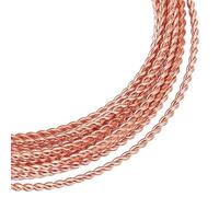 BENECREAT 2 rollos de alambre de joyería de torsión de 4 m, alambre de cobre artesanal de 2 mm alambre de perlas de cobre crudo para hacer adornos y otros trabajos de artesanía de joyería