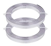 BENECREAT 2 rollos de alambre plano de aluminio de calibre 18 para bisel, escultura, ancla, fabricación de joyas (plata, 10 mm de ancho)