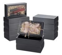BENECREAT 20 cajas de cartón de regalo, 15 x 8 x 4 cm, caja de cajones con ventana transparente de PVC para tartas, galletas, dulces, jabón, joyas, regalos de boda, fiestas, obsequios, color negro