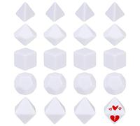 BENECREAT 20 dados blancos en blanco de 5 estilos D4 D6 D8 D10 D12 dados acrílicos sin agujeros con caja de almacenamiento para hacer dados, juegos de mesa, recuerdos de fiesta, enseñanza