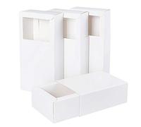 BENECREAT 20 Pack Caja de Cartón Kraft Blanco Caja de Papel en Forma de Cajón 11.2x8.2x4.2cm Cajas de Regalo para Navidad, Aniversario, Envase de Joyería, Dulce, Regalo