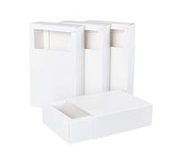 BENECREAT 20 Pack Caja de Cartón Kraft Blanco Caja de Papel en Forma de Cajón 12.8x10.8x4.2cm Cajas de Regalo para Navidad, Aniversario, Envase de Joyería, Dulce, Regalo