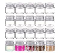 BENECREAT 20 Paquete de Envases Cosméticos Vacíos de Vidrio de 10 ml, Botellas de Vidrio Frascos de Muestra con Tapas de Aluminio Atornilladas para Líquido de Muestra, Arte Y Artesanía