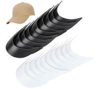 BENECREAT 20 Pieza de Inserto de Visera para Gorra de Béisbol, Moldeador de Gorra de Béisbol En Blanco Y Negro, Inserto de Plástico para Visera de Gorra, para Coser Y Hacer Manualidades
