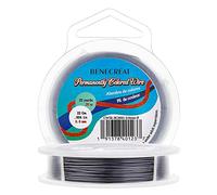 BENECREAT 20m 0.6mm Alambre de Cobre Cable Metálico Accesorios de manualidad para Diseño de Bisutería - Gunmetal Calibre 22