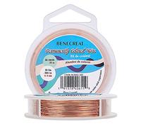 BENECREAT 20m 0.6mm Alambre de Cobre Desnudo con Alambre de Cobre Recubierto de Aceite y Resistente al deslustre para la fabricación Artesanal de Joyas - Color de Cobre Calibre 22