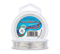 BENECREAT 20m 0.7mm Alambre de Cobre Manualidad Cable Metálico Flexible para Diseño de Bisutería - Color Plata