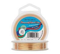 BENECREAT 20m 0.7mm Alambre de Cobre Resistente al Deslustre Alambre de Abalorios de Joyería para Manualidades Fabricación de Joyas de Abalorios Color Oro Claro