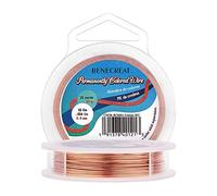 BENECREAT 20m Alambre de Cobre Cable Metálico Accesorios de manualidad para Diseño de Bisutería - Color de Cobre Calibre 22