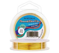 BENECREAT 20m Alambre de Cobre Cable Metálico Accesorios de manualidad para Diseño de Bisutería - Dorado Calibre 22