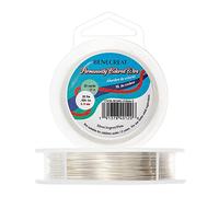 BENECREAT 20m Alambre de Cobre Cable Metálico Accesorios de manualidad para Diseño de Bisutería - Plateado Calibre 22