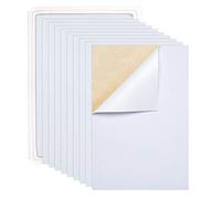 BENECREAT 20PCS Tela de Terciopelo Tela Pegajosa Hojas Posteriores Hojas Adhesivas Traseras, Hoja A4 (21cmx30cm), Duradera y Resistente al Agua Blanco