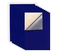 BENECREAT 20PCS Tela de Terciopelo Tela Pegajosa Hojas Posteriores Hojas Adhesivas Traseras, Hoja A4 (21cmx30cm), Duradera y Resistente al Agua Azul Oscuro