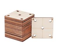 BENECREAT 24 tarjetas cuadradas, 46 x 46,5 mm, tablas de madera, tarjeta web con 5 agujeros, herramientas de tejido hechas a mano para telar, telar de madera, accesorios de tejido, proyectos de