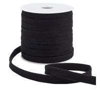 BENECREAT 25m Hilos de Algodón de Repuesto Planos Negros, Cordón Plano de 12mm de Ancho con Carretes de Plástico para Accesorios de Prendas de Vestir, Pantalones Deportivos, Pantalones de Chándal
