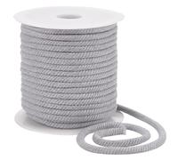 BENECREAT 27,34 yardas/25 m de hilo gris claro, cordón de polialgodón de 6 mm, cuerda suave de repuesto con bobina de plástico, cordón trenzado para abrigos, pantalones, pantalones cortos, zapatos,