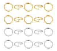 BENECREAT 28 mini anillos de salto de latón chapado en oro de 18 quilates, anillos de salto de bloqueo de identificación de 11 mm con mecanismo de bloqueo seguro para hacer joyas, manualidades