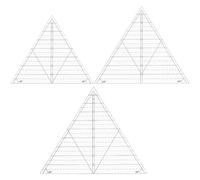 BENECREAT 3 Regla Triangular de 60 Grados para Acolchar, Reglas para Plantillas de Acolchado Triangulares de 20.3/22.8/25.4cm para Coser Patrones de Corte de Patchwork Y Manualidades DIY