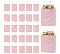 BENECREAT 30 bolsas de regalo rosadas, bolsas de regalo de fiesta de cumpleaños con asas, bolsa de papel para el día de la madre, día de San Valentín, novia, compromiso, fiesta de boda