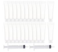 BENECREAT 30 Pack 15 ml Mini Botella invertida Tubo Suave Cosmético Transparente Tubo de Empaquetado de Crema Champú Loción Tapa de Tirón, Blanco