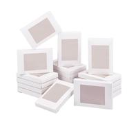 BENECREAT 30 Pack Caja Blanca de Cartón Plegabe con Ventana PVC Transparente 12.5x8.5x1.5cm Caja de Joyería de Regalo Envase Superior para Pastel, Chocolate y Galleta