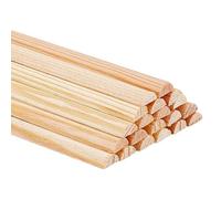 BENECREAT 30 Varillas de Madera Semicirculares Sin Terminar, 20cm x 6mm, Ideal para Manualidades, Bricolaje, Decoración de Pared, Cabaña de Troncos, Regalo para Aficionados a las Manualidades