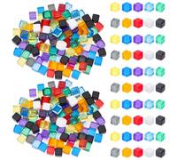 BENECREAT 300 dados vacíos en 10 colores. Cubo acrílico de 7,5 mm, dados de seis caras, DIY en diferentes colores para crear juegos creativos, accesorios de juego de mesa