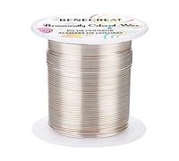 BENECREAT 30m 0.8mm Alambre de Cobre Alambre, Plateado, Alambre de Cuentas de Cobre Resistente Al Deslustre para Manualidades Fabricación de Joyas