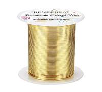 BENECREAT 30m 0.8mm Alambre de Cobre para Joyería, Dorado Claro, Alambre de Cobre Resistente Al Deslustre, para Manualidades, Fabricación de Joyas