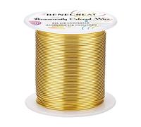 BENECREAT 30m 1mm Alambre de Cobre para Joyería, Dorado Claro, Alambre de Cobre Resistente Al Deslustre, para Manualidades, Fabricación de Joyas