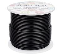 BENECREAT 30m 2mm Alambre de Aluminio Hilo Metálico para Fabricación de Artesanías Rebordeado Alambre de Manualidad de Aluminio Calibre 12 Negro