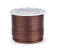 BENECREAT 30m 2mm Alambre de Aluminio Mate Hilo Metálico para Fabricación de Artesanías Alambre de Manualidad de Aluminio Calibre 12 Camello