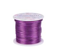 BENECREAT 30m Alambre de Aluminio Anodizado Fabricación de Artesanías Rebordeado Alambre de Artesanía de Aluminio de Color Floral (2mm- Púrpura)