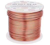 BENECREAT 30m Alambre de Aluminio Anodizado Fabricación de Artesanías Rebordeado Alambre de Artesanía de Aluminio de Color Floral (2mm- Color de Cobr)