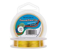 BENECREAT 30m Alambre de Cobre Cable Metálico Accesorios de manualidad para Diseño de Bisutería - Dorado Calibre 24