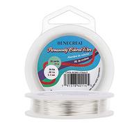 BENECREAT 30m Alambre de Cobre Cable Metálico Accesorios de manualidad para Diseño de Bisutería - Plateado Calibre 24