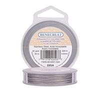 BENECREAT 36m 0.6mm Alambre de Acero Inoxidable Cable Metálico trenzado por 7 Hilos Accesorios de Manualidad para Diseño de Bisutería