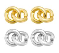 BENECREAT 4 anillos de conexión de plata de ley 925 bicolor para la creación de joyas, tamaño 3 mm, para conectores de cuentas y piezas artesanales