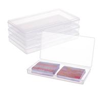 BENECREAT 4 Pack Caja de plastico 19.8x10.95x2.3cm Transparente con Tapas abatibles para articulos, Pastillas, Hierbas, Cuentas pequenas
