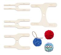 BENECREAT 4 piezas de 8 tamaños para hacer pompones de madera, tejedor de bolas de lana, en forma de H, kit de fabricación de pompones de madera para manualidades de agujas, manualidades de lana