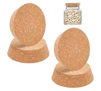 BENECREAT 4 tapones de corcho grandes para botellas de vino, jarras, cerámica, botellas de vidrio de cerveza, manualidades, decoración de bricolaje, 3 cm de grosor