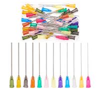 BENECREAT 48pcs 2 pulgadas 12 Jeringa de la punta roma de calibre diferente aguja dispensadora con 304 pasador de acero inoxidable para rellenar tintas y jeringas de líquido electrónico