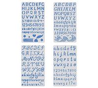 BENECREAT 4pcs Número de Letras de 4x7 Pulgadas Plantillas de Metal de Metal Plantilla de Plantilla de Caja Baja para Talla de Madera, Dibujos y Proyecto de Madera, Grabado y álbumes de Recortes