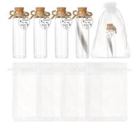 BENECREAT 5 Botella Conmemorativa para Pelo de Mascotas, Recuerdo de Cristal con Forma de Corazón de Pelo de Mascota, Bolsitas de Organza, Regalo de Condolencias por la Pérdida de Una Mascota.