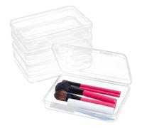 BENECREAT 5 Pack Caja de plastico 15.1x10.9x2.6cm Transparente con Tapas abatibles para articulos, Pastillas, Hierbas, Cuentas pequenas