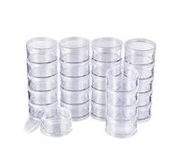 BENECREAT 5 Pack Caja de Plástico Superpuesta de 5 Capas Contenedor de Almacenamiento para Cuentas, Unas, Brillo, Maquillaje, Cosmeticos y Crema de Viaje 25 Pcs en Total