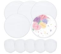 BENECREAT 5 Uds. Abanicos de Disco Volador Plegables Blancos Abanicos de Sublimación de 250 mm Juego de Abanico Plegable de Poliéster con Bolsa para Favores de Fiestas de Bodas Actividad Al Aire